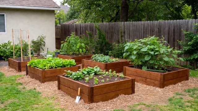 Home gardener tending plants